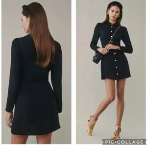 REFORMATION | Hugh Dress size 2 high collard button mini dress